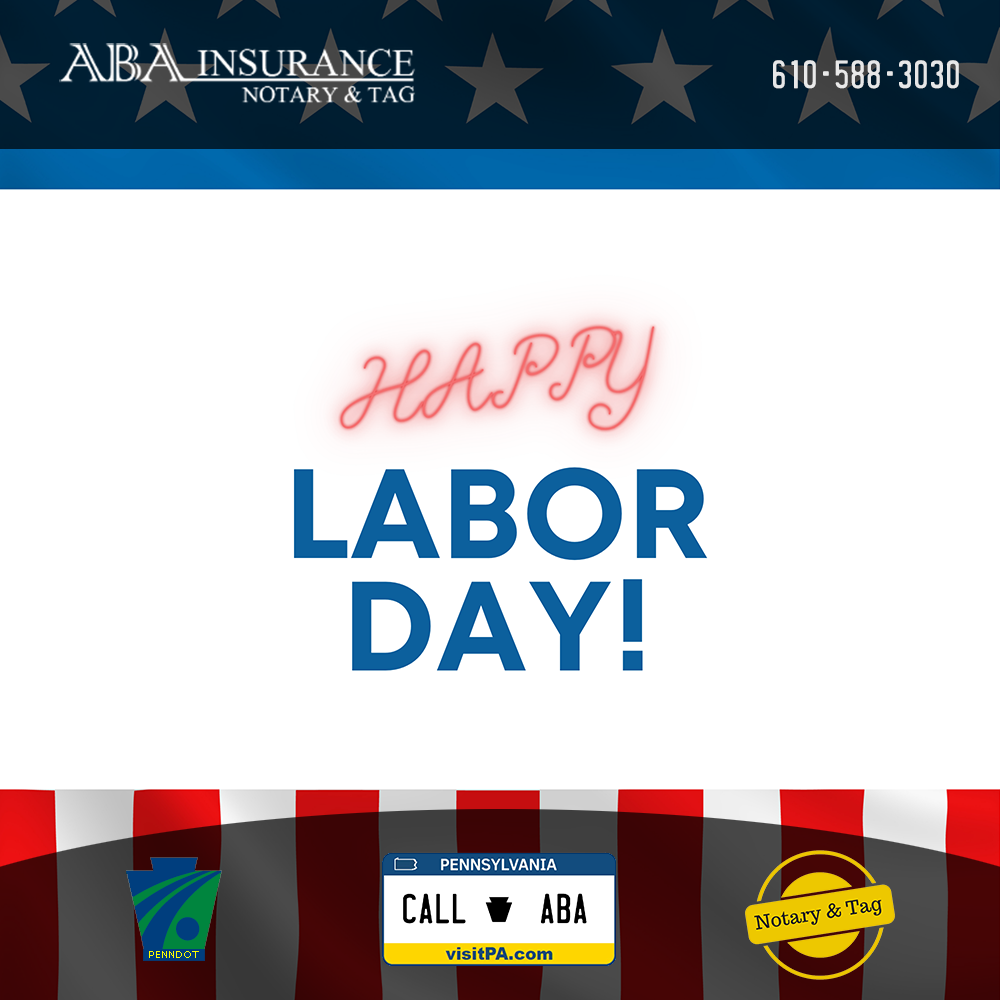 Labor Day Wishes ABA Insurance Notary & Tag