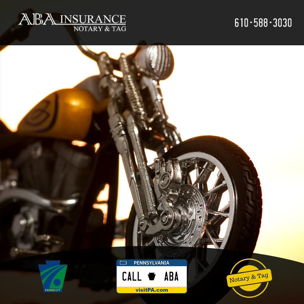 Motorcycle Insurance ABA Insurance Notary Tag Motorcycle Insurance ABA Insurance Notary Tag